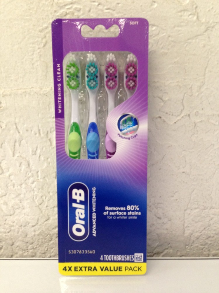 Oral-B Advanced Whitening Toothbrushes Soft Multicolor - 3 Pack