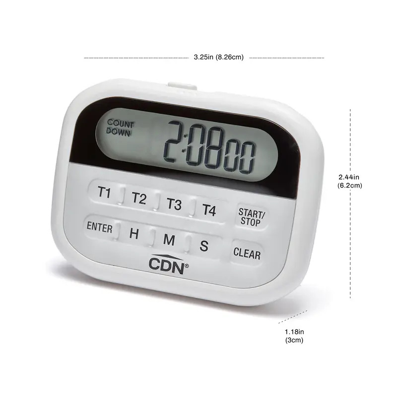 CDN PT2 Programmable Digital Timer and Clock w/ Pocket Clip