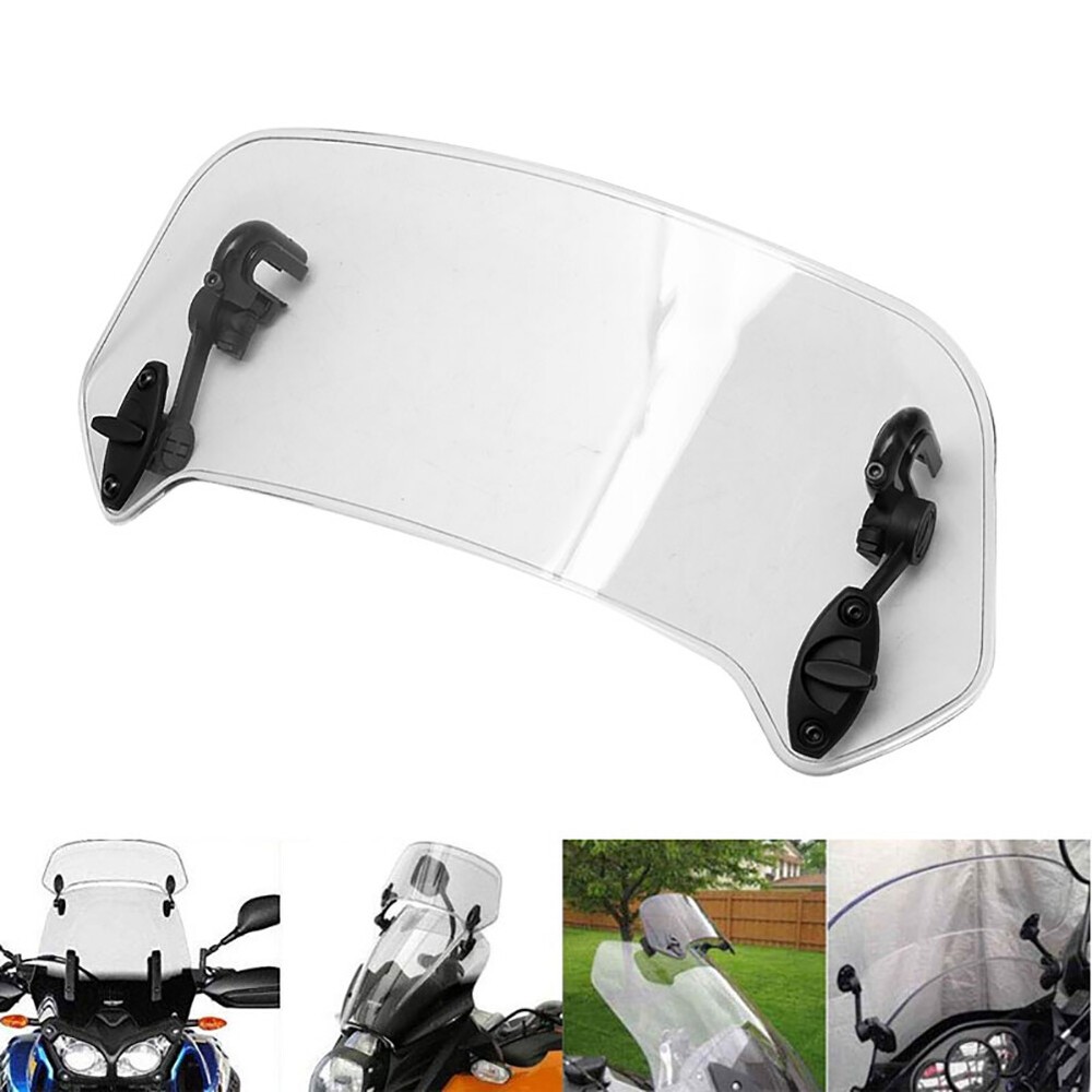 Motorcycle Adjustable Clip-On Windshield Extension Spoiler Windscreen Deflector