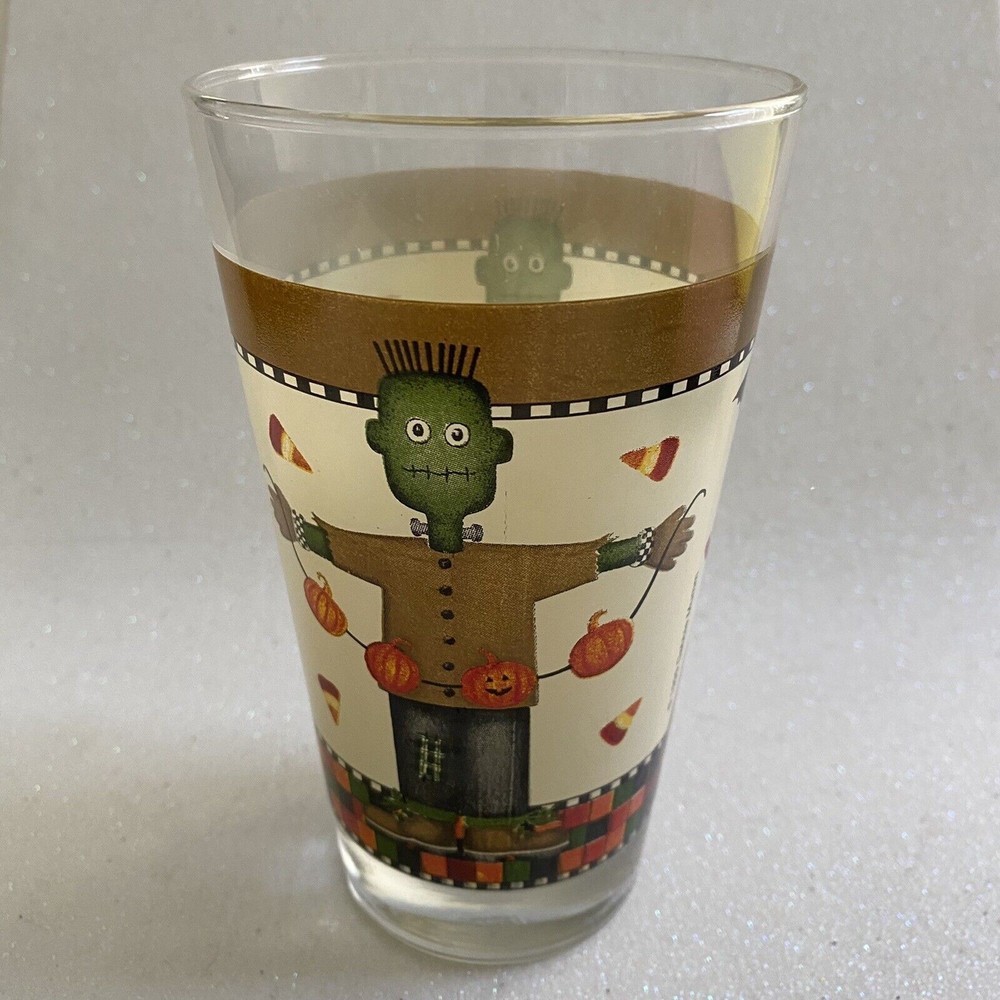 2 Debbie Mumm Halloween Glasses Witch Frankie Frankenstein Excellent
