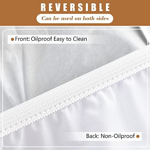 Round Fitted Tablecloth 2 Pack, Reversible Fit Table up 32"-36" Diameter White