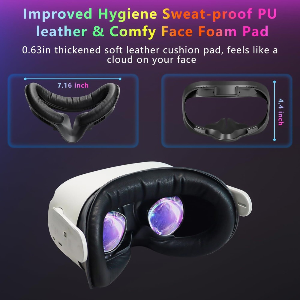 Face Pad & Face Cover Cushion Replacement Compatible With Oculus/meta Quest 2 vr