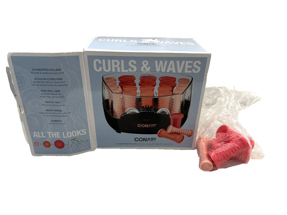 Conair Hot Rollers HS83N Curls & Waves Easy Roll Grip Travel
