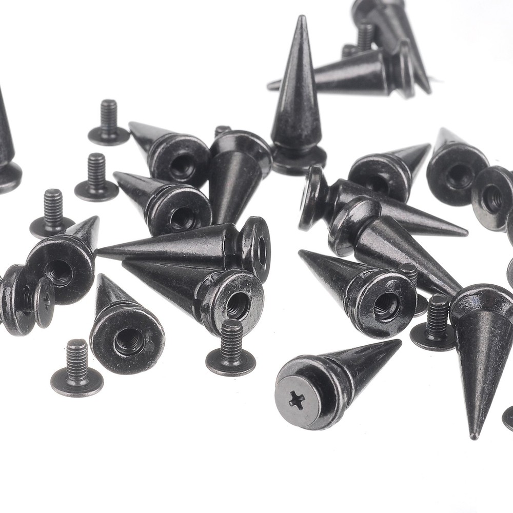 RUBYCA 25MM 100 Sets Metal Tree Spikes Studs Screw-Back for Leather Crafts