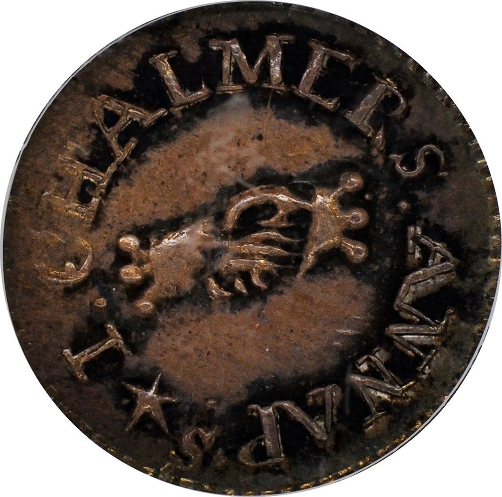 1783 CHALMERS 3PENCE PCGS MS 63