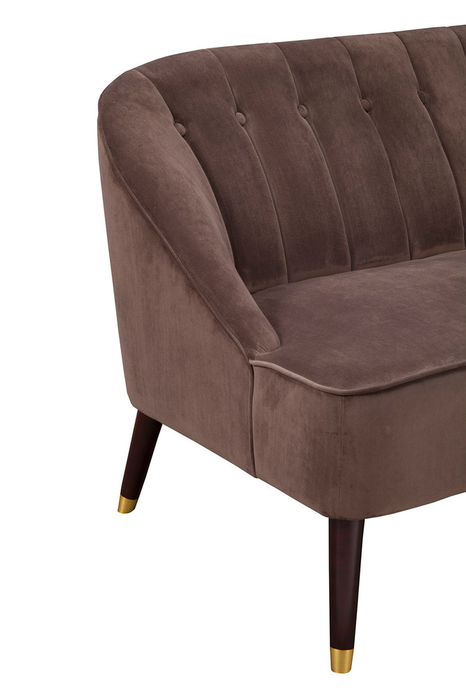 Deco Brown Button Tufted Upholstered Bench