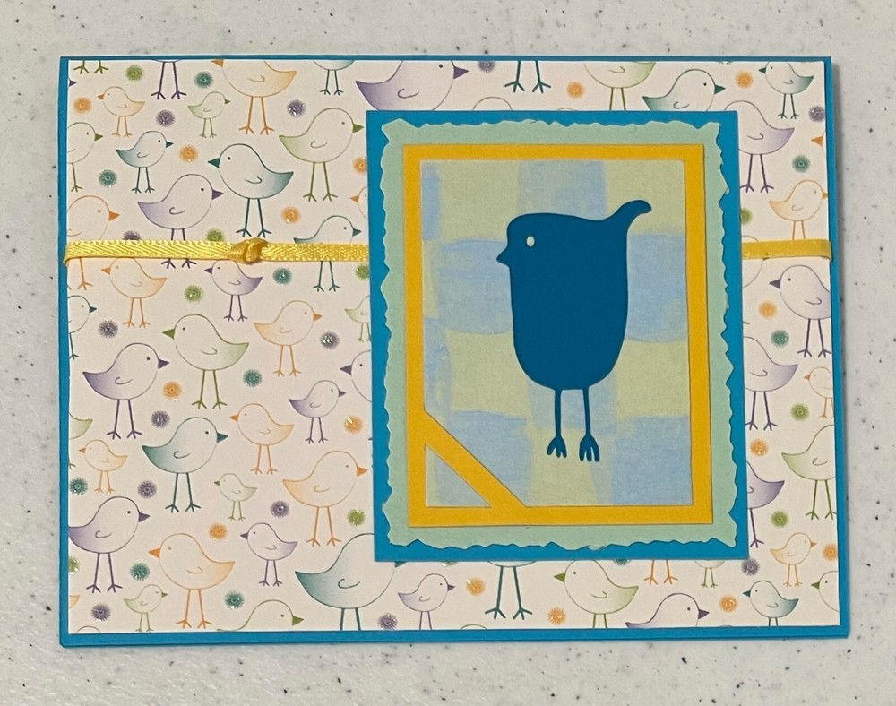 Tall Bird Chicken Handmade Card Blank Inside with Envelope