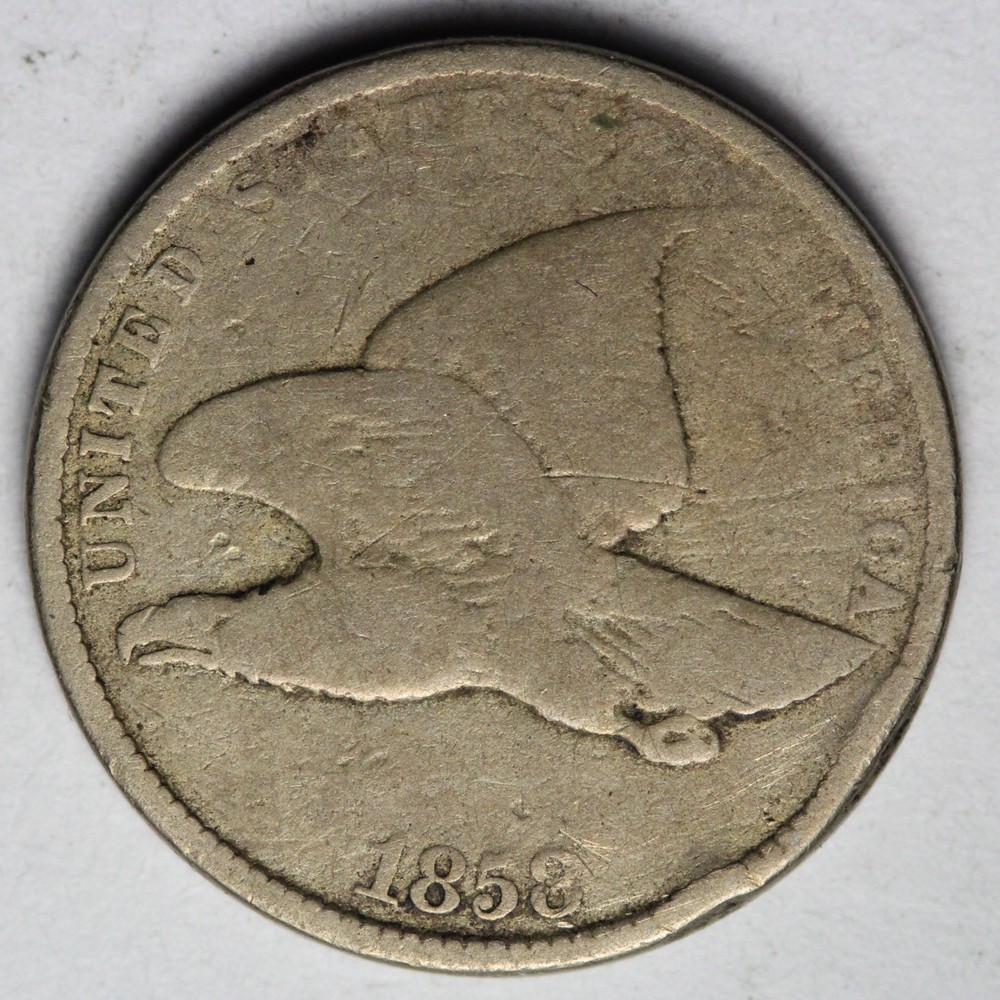 1858 LL Flying Eagle Cent Penny GOOD E110 GJM