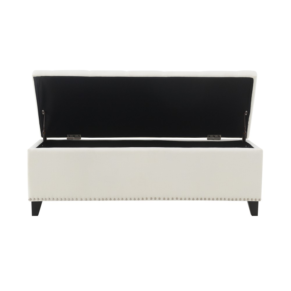 Storage Stool with Safety-Closing Hinges Features Touch Teddy Fabric