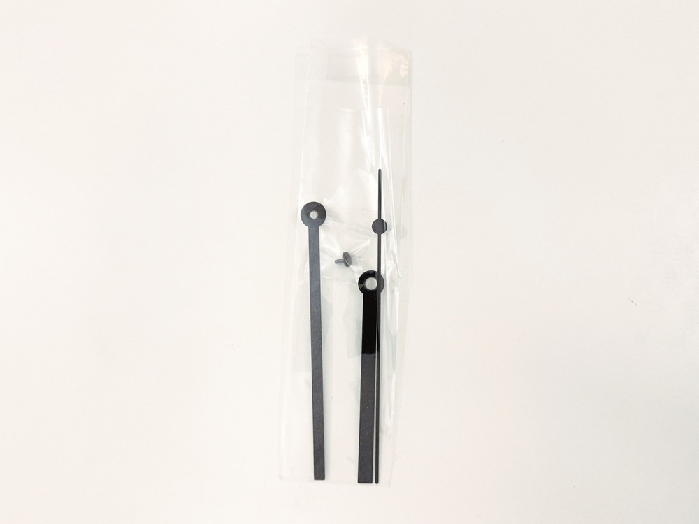 Clock Parts Black Clock Handle Set, Hour, Minute, Second + Sec Stopper 4pc Set