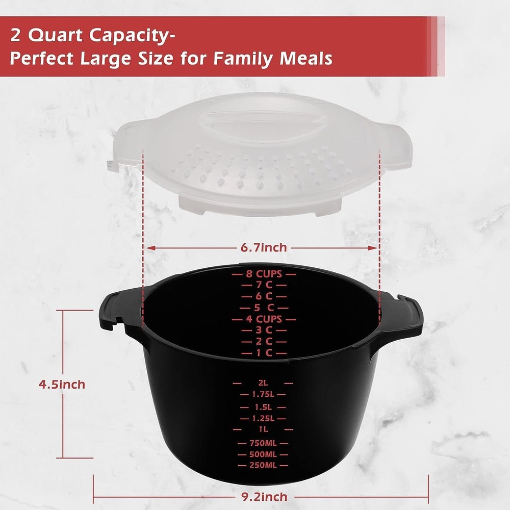 Pαmperεd Chεf Large Micro Cookware 2 Quart, Microwave Steamer for Vegetables,...