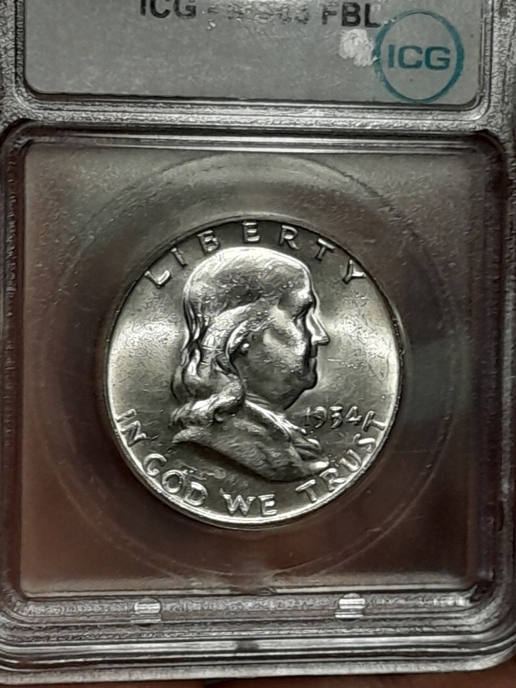 1954- D Franklin Half Dollar ICG MS63FBL