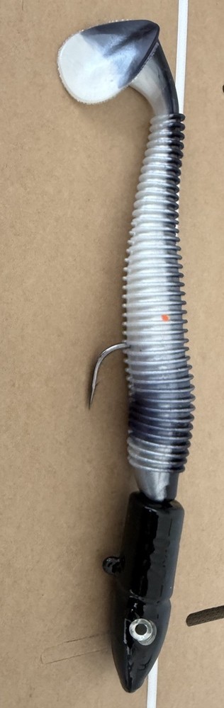 3 X NORWAY COD JIG MASSIVE 250g COD, HALIBUT 10/0 Jig Rubber PADDLE TAIL