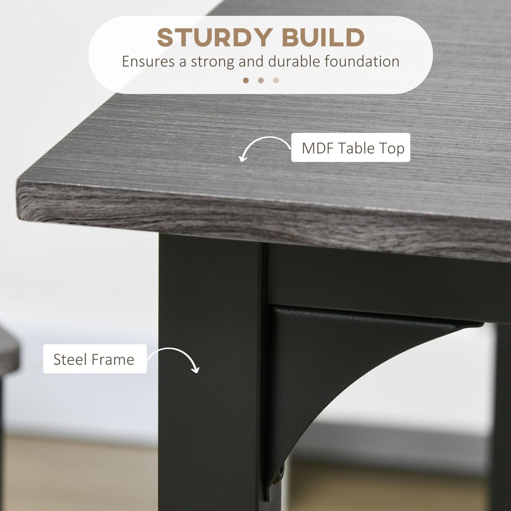 5-Piece Counter Height Bar Table with Space-Saving Design, Square Kitchen Table