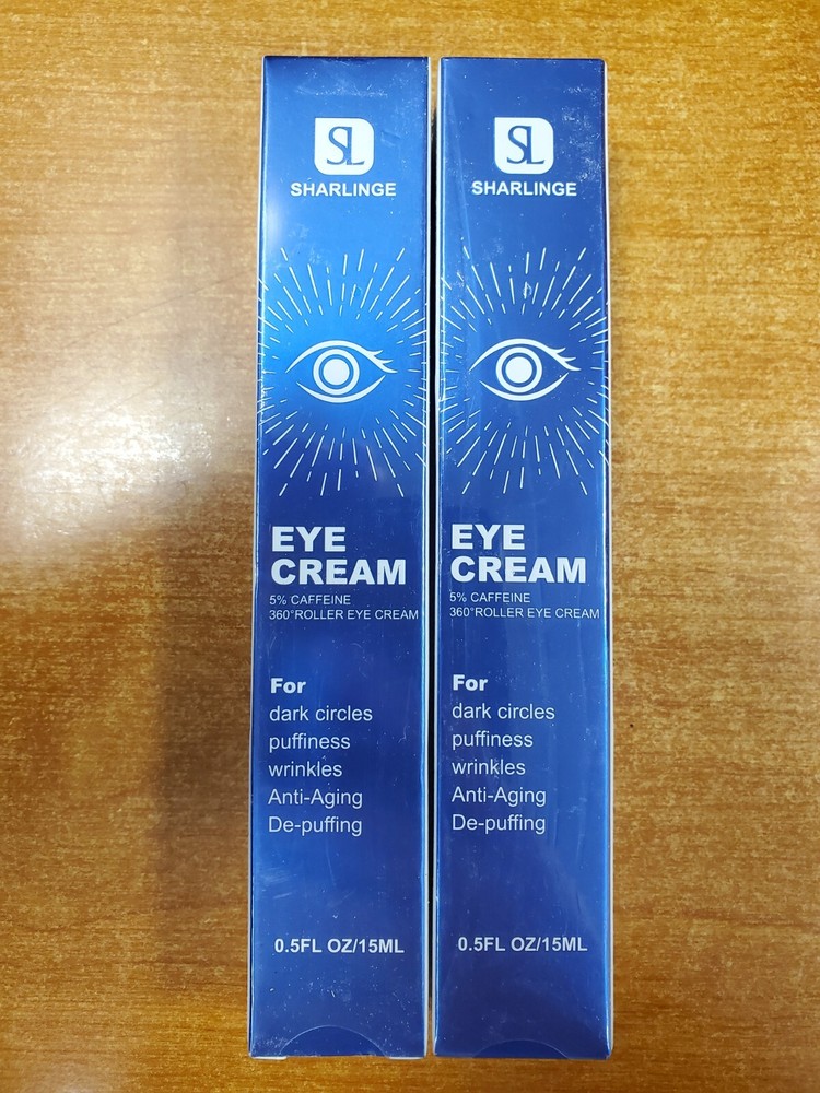 2 Pack: Sharlinge Eye Cream 5% Caffeine - 360 Roller - 0.5oz. Exp. 11/26  - E15C