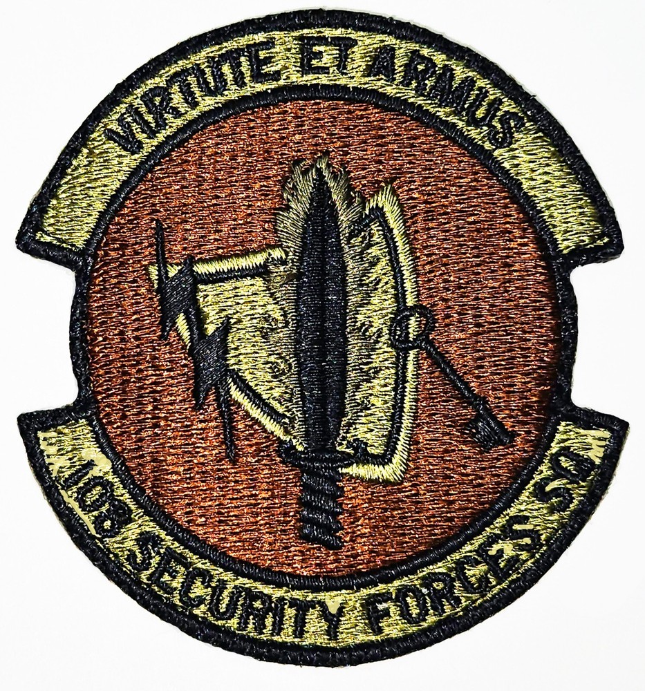 US Air Force 108th Security Forces Squadron Subdued Hook Back Patch