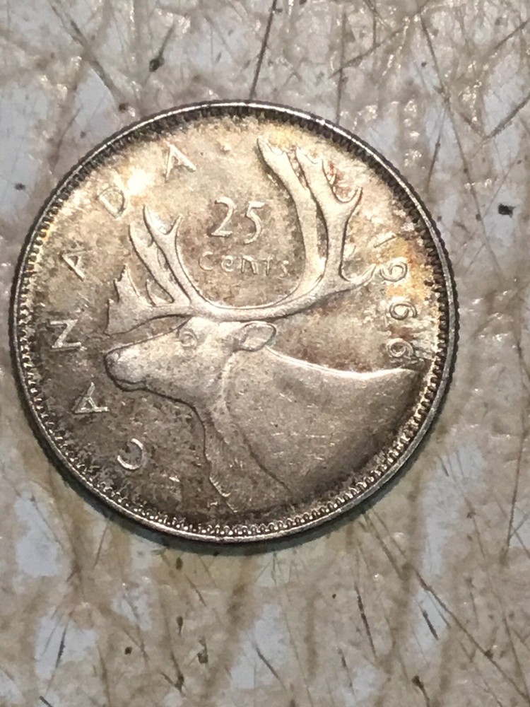 Canada Currency 25 Cents 1966 Silver Coin
