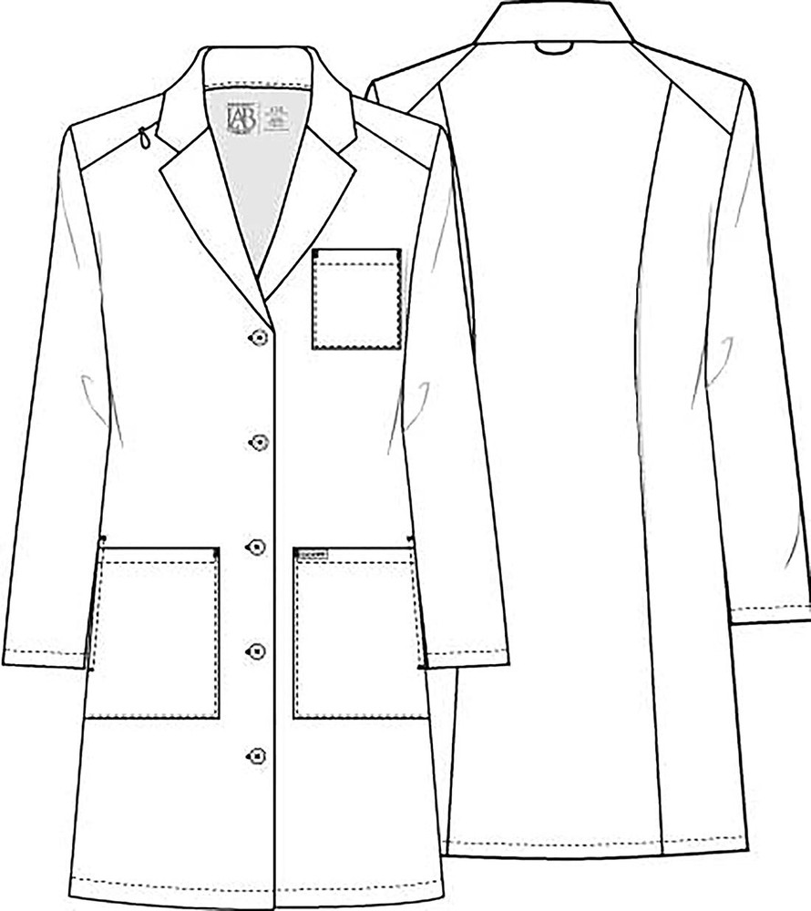 Womens Scrub Lab Coat Button Up Front 3 Pockets Stretch Fabric Model CK421