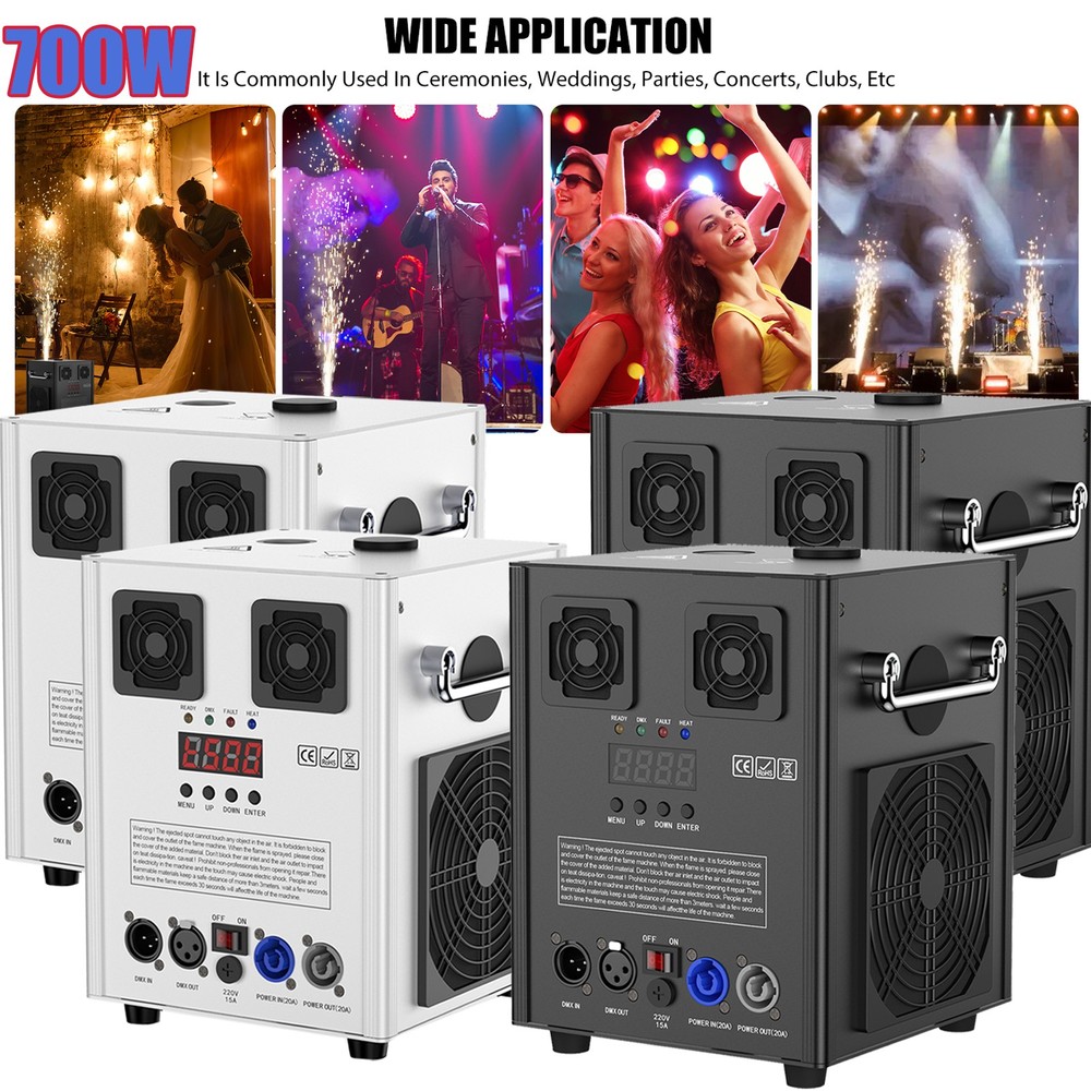700W Cold Spark Machine DMX Wireless Remote Control Stage Firework Machine Disco