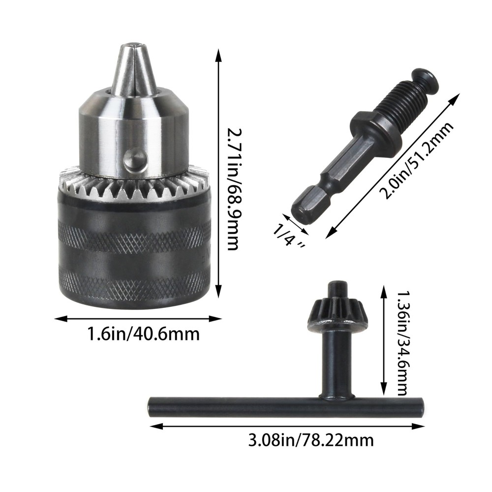 Drill Chuck Adapter for Impact Driver, for DeWalt DW0521 Quick Connect Keyles...