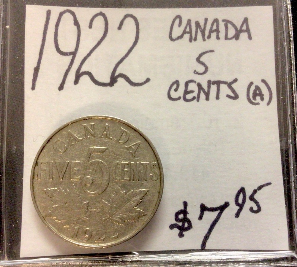 1922 Canada 5 Cents! ENN Coins