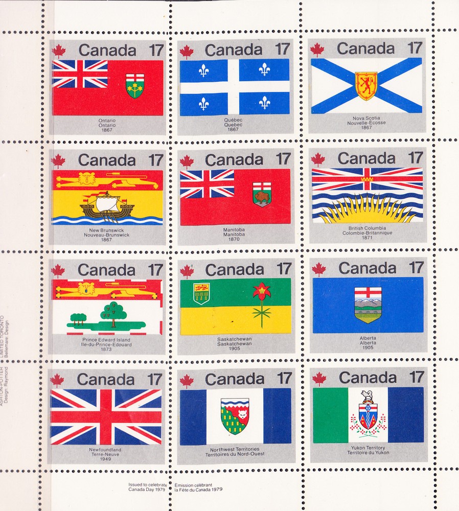 W CANADA 832a LL1 PROVINCES AND TERRITORIES FLAGS