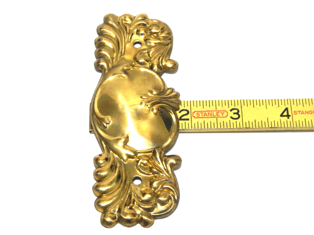 Victorian Vintage Drawer Pull Brass With Large Backplate