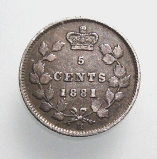 CANADA 1881H 5 CENTS COIN KM # 2