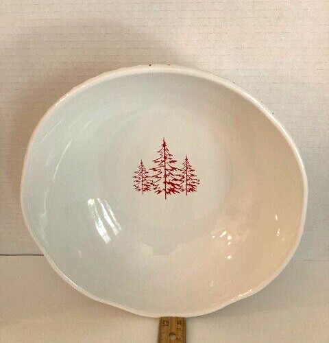 Avon Red Woods Ceramic Bowl 9 3/4"