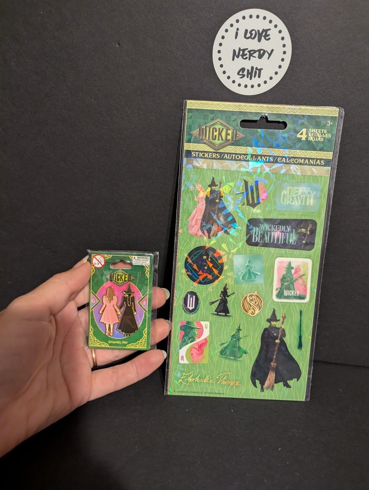 Wicked Glinda & Elphaba Enamel Pin & Sticker Pack