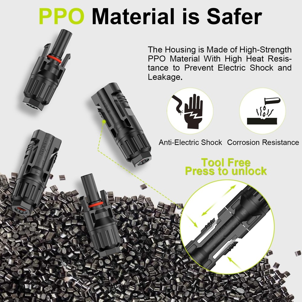 Solar Crimper Stripper Tool Kit for Solar Panelwith 12 Pairs Solar Connectors...