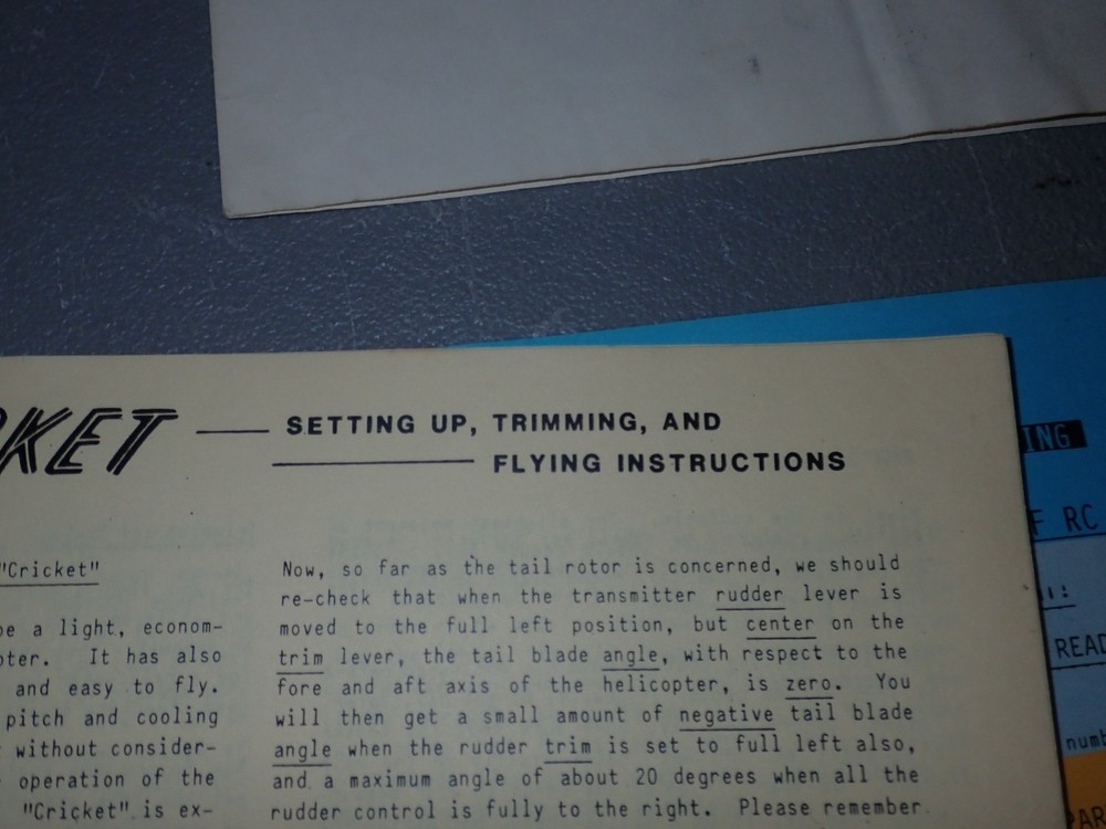 Gorham Cricket 25 RC Helicopter Assembly Instruction Manual
