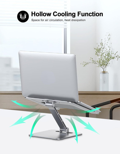 Foldable Laptop Stand, Height Adjustable Ergonomic Computer Stand for Silver