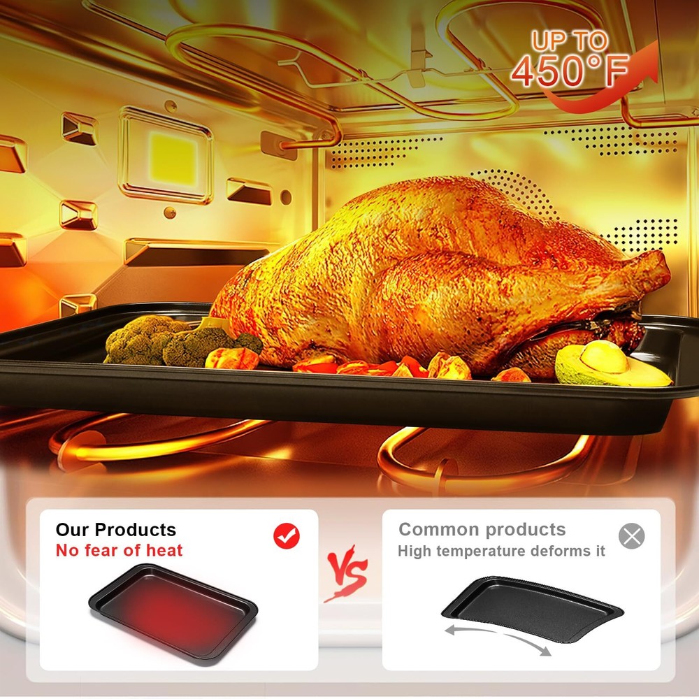 Bakeware Sets, Baking Pans Set, Nonstick Oven Pan for Kitchen with Wider G