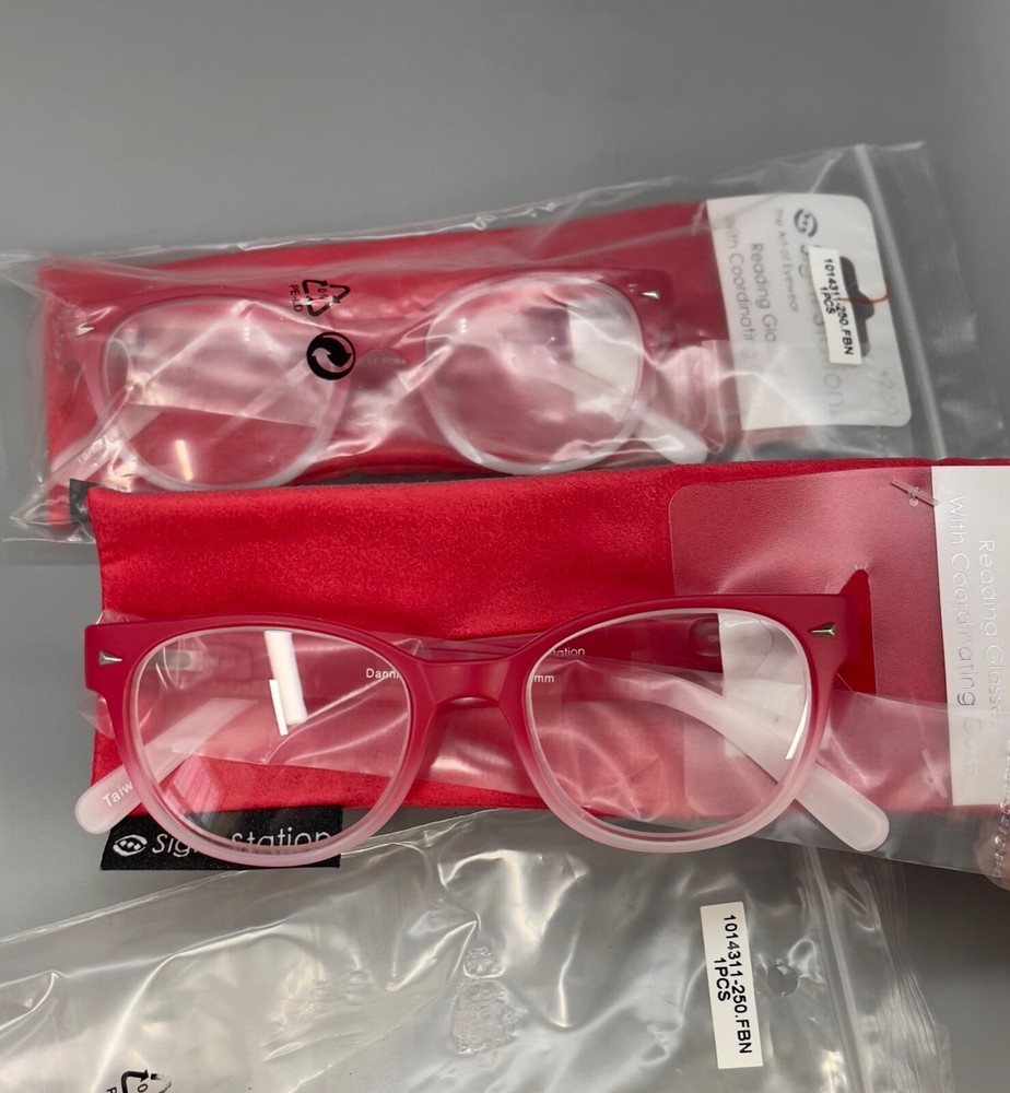 Sight Station Reading Eyeglasses +2.5 with Coordinating Case Optical 2PK