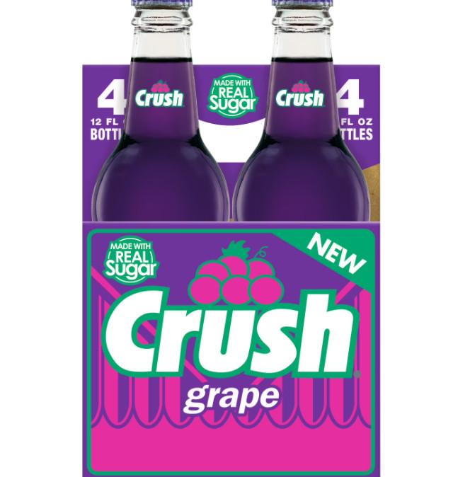 Crush Grape Soda Made with Sugar, 12 fl oz, 4 pack