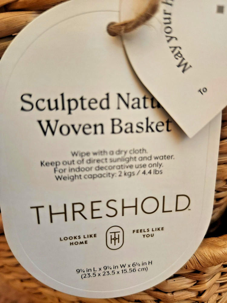 Set of 2 Threshold Sculpted Natural Woven Baskets