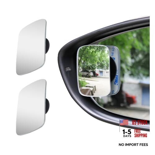 Rectangle Blind Spot Car Mirror, 2.5" HD Glass Wide Angle Convex Rectangular