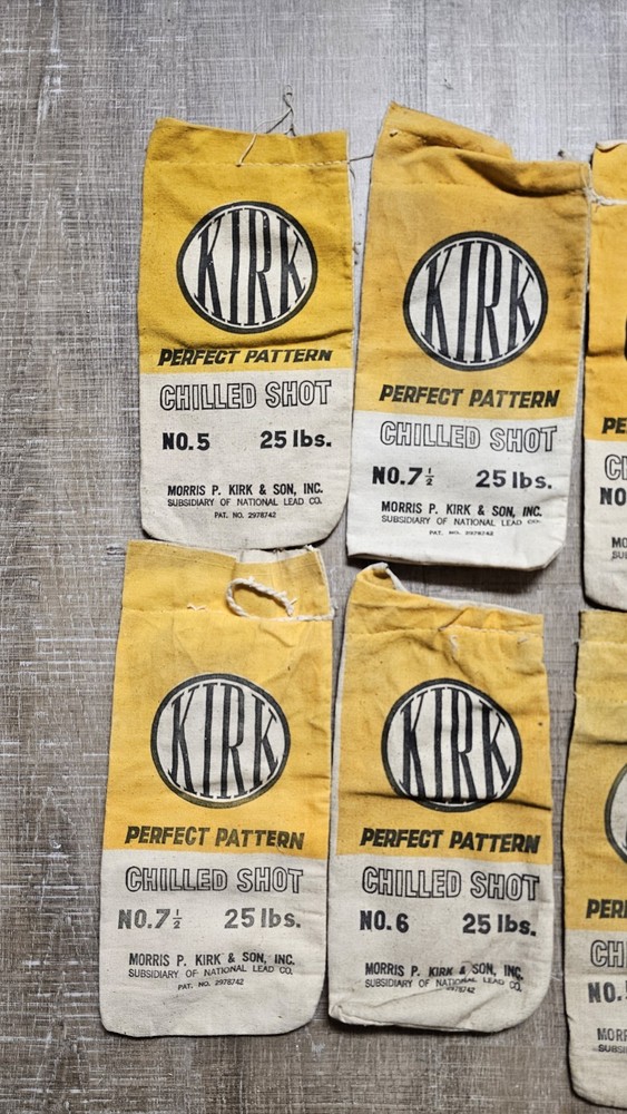 (8) Vintage Kirk Perfect Pattern Chilled Shot Empty Canvas Bag