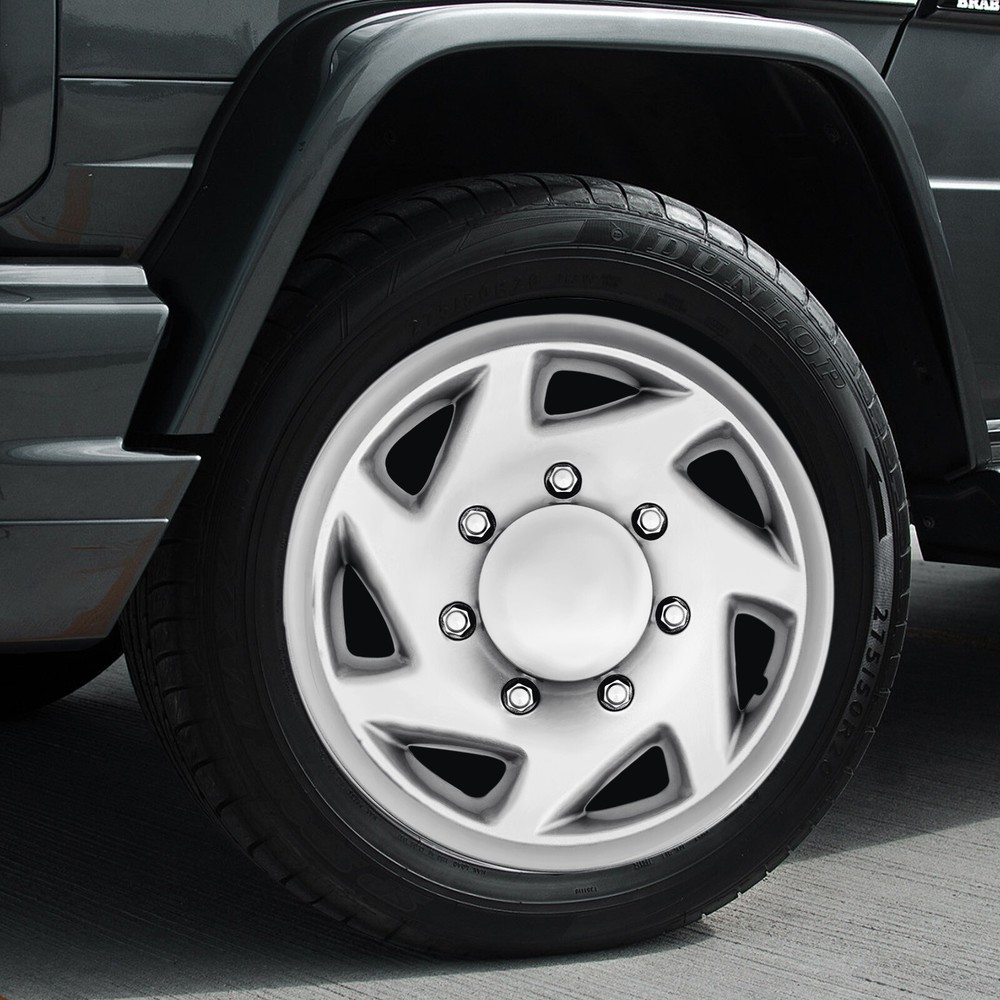 For 99-18 Ford Econoline E250 E350 E450 Hub Cap Silver Van Full Wheel Cover 4Pcs