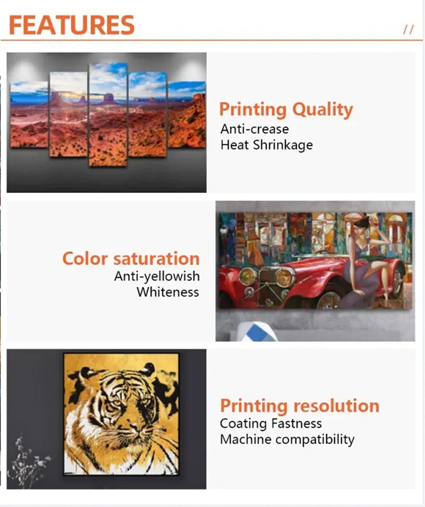54"x100ft. Roll Matte 100%Polyester Inkjet Art Canvas for ECO-SOLVENT Printer