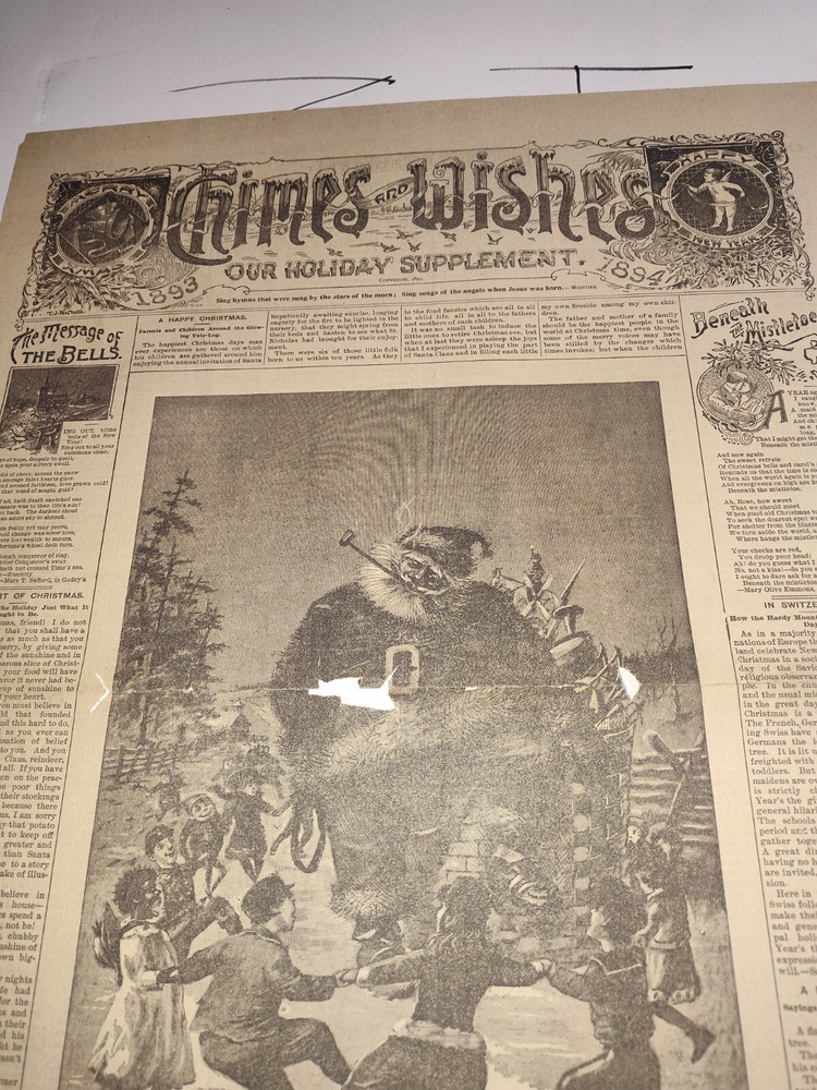 Christmas addition newspaper 1800s