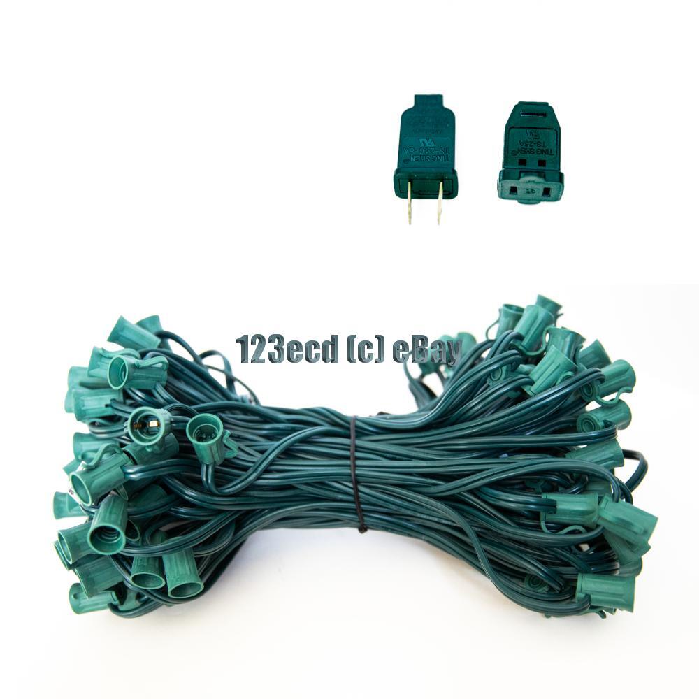 Green C7 100ft Light String SPT-2 -  Light Stringer 100 Sockets