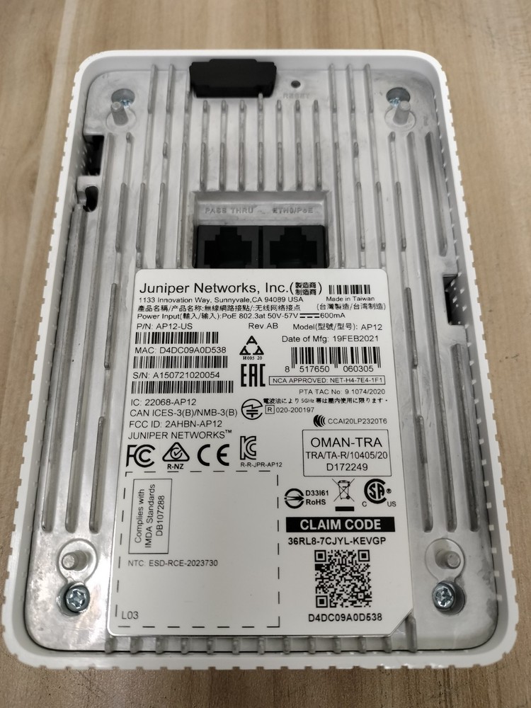 Juniper AP12-US Mist Access Point High-Performance Wireless AP - No Plate