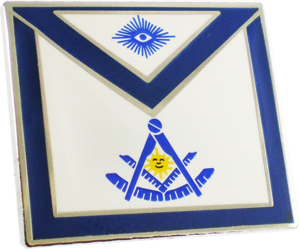 Masonic Past Master Apron Lodge Officer Lapel Pin [Silver - 1"]