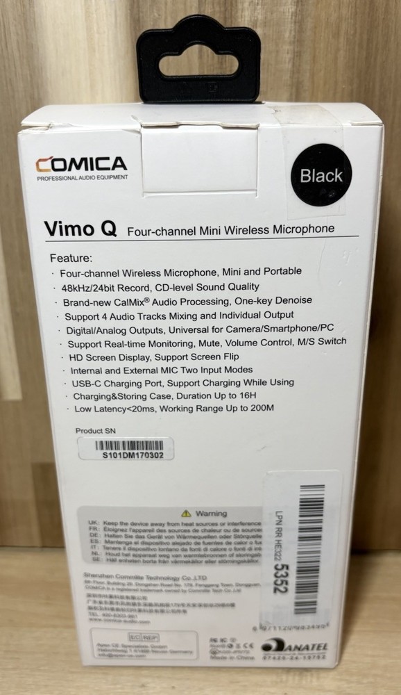 COMICA Vimo Q 4-Channel Wireless Lavalier Microphone Charging Box 4 Transmitters
