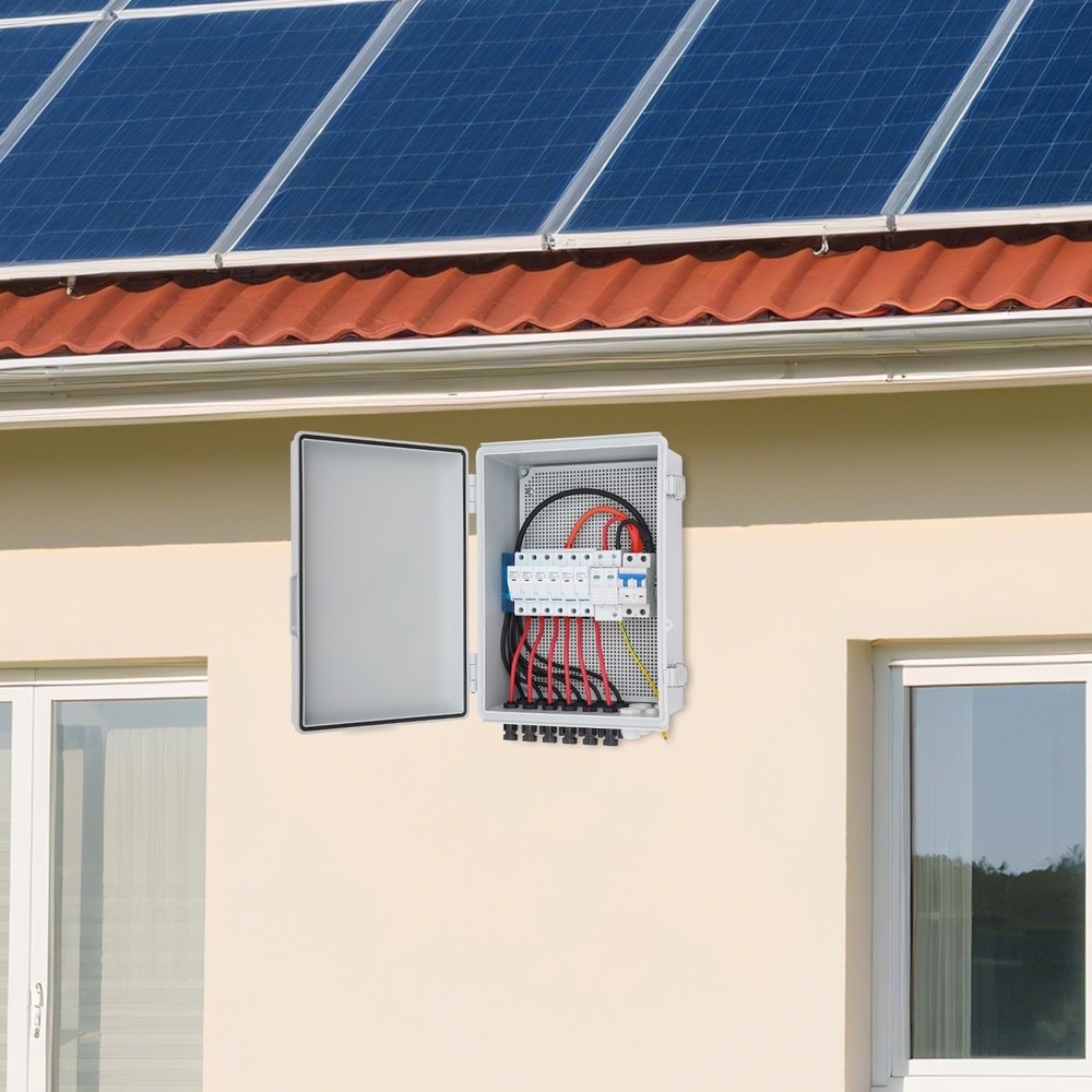 6 String PV Combiner Box with 15A Circuit Breaker for Solar Panel Systems