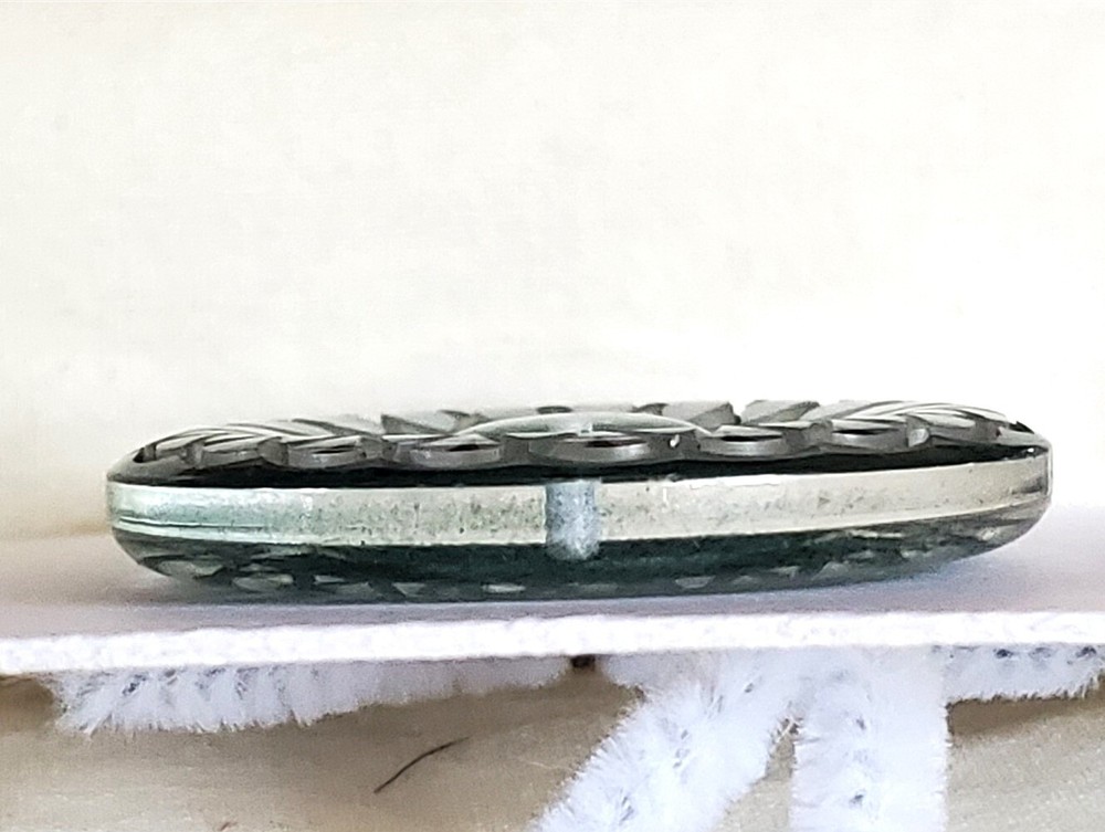 Bb AQUA dyed LUCITE Vintage Polymer BUTTON LARGE