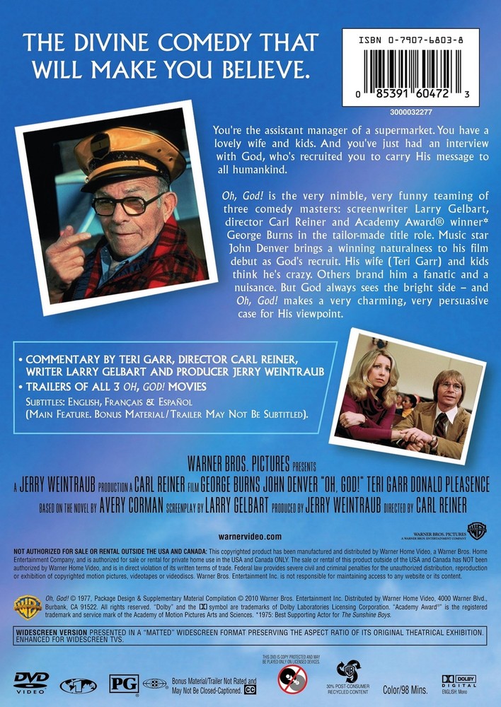 Oh God! DVD George Burns NEW