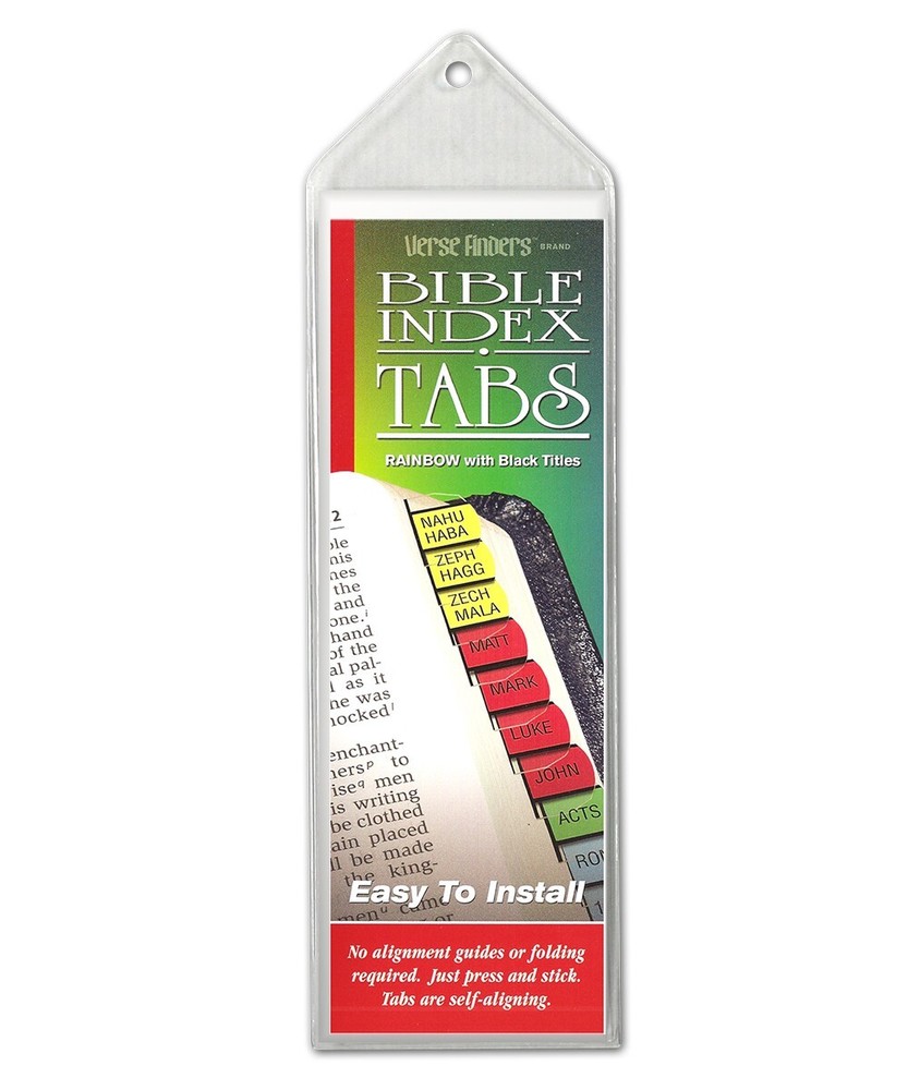RAINBOW Bible Tabs - EASY Install Book Labels Markers COMPLETE SET- USA Made